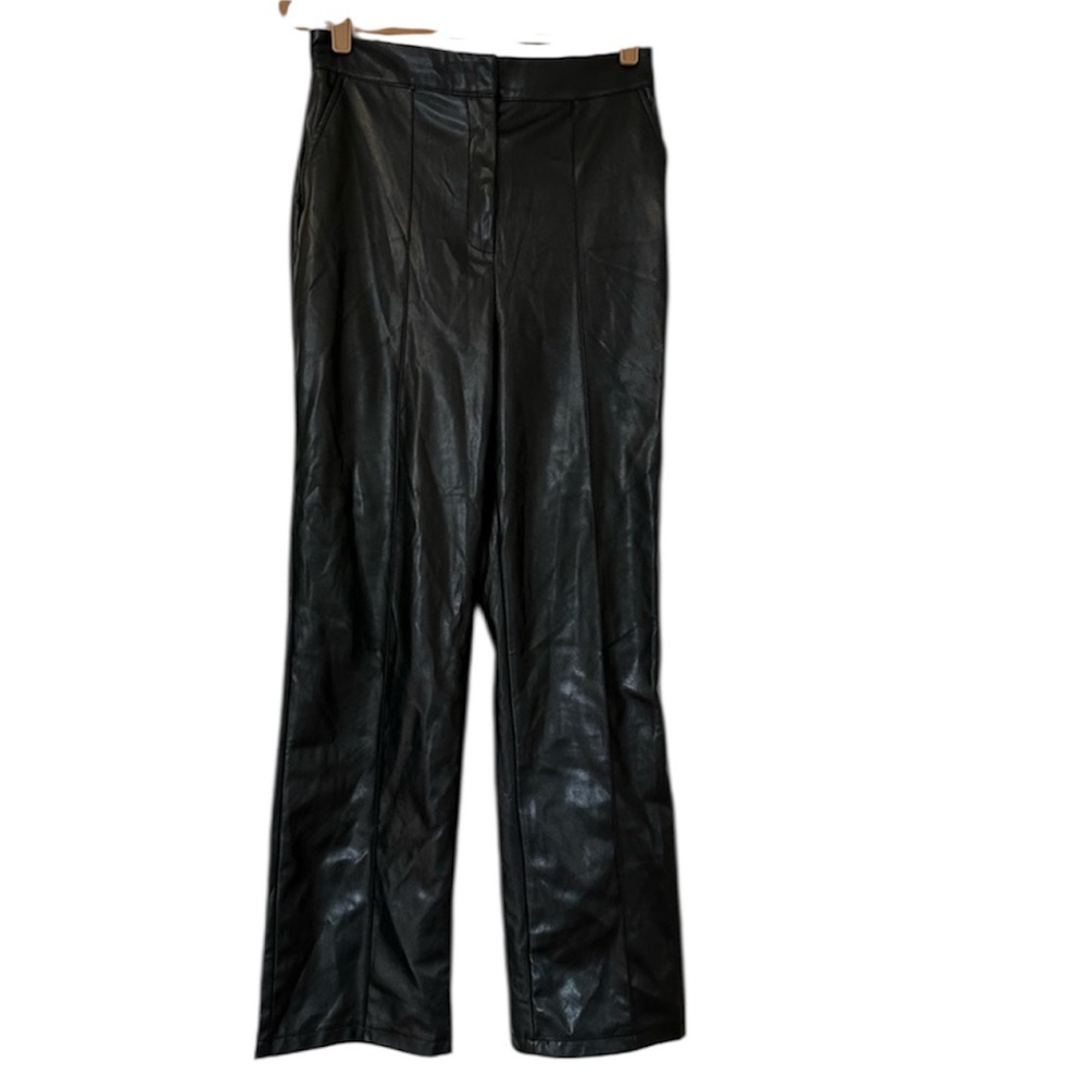 ASOS Vegan Leather Trousers Black Womens 8